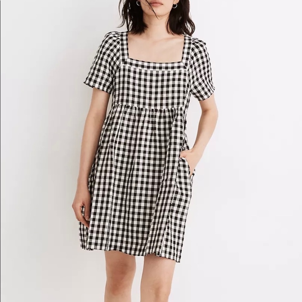 Madewell Allie Mini Dress in Gingham SMALL